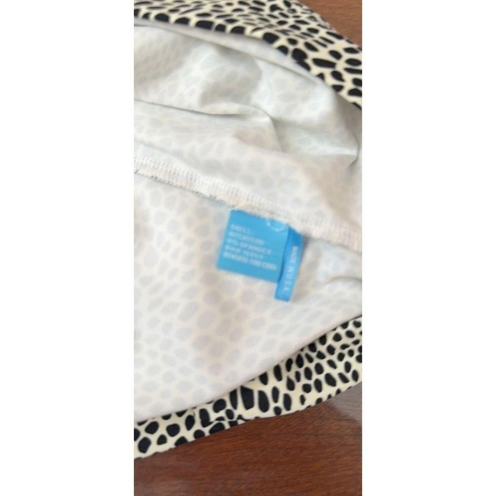 J.McLaughlin Dotted Animal Print Sheath Dress Black White Ruched 3/4 Sleeve S - Picture 4 of 6